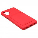 Wholesale Slim TPU Soft Card Slot Holder Sleeve Case Cover for Samsung Galaxy A32 5G (Red)